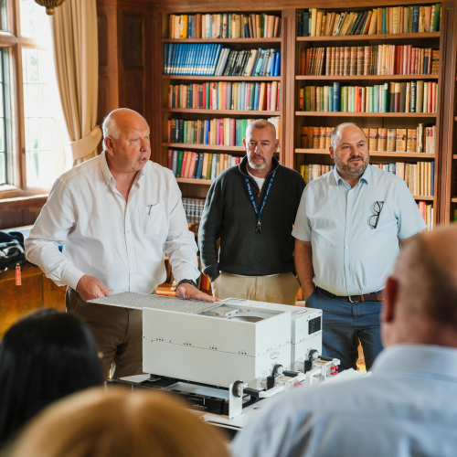 David Melville presents a demo of the SpacePath TWTA redundancy system