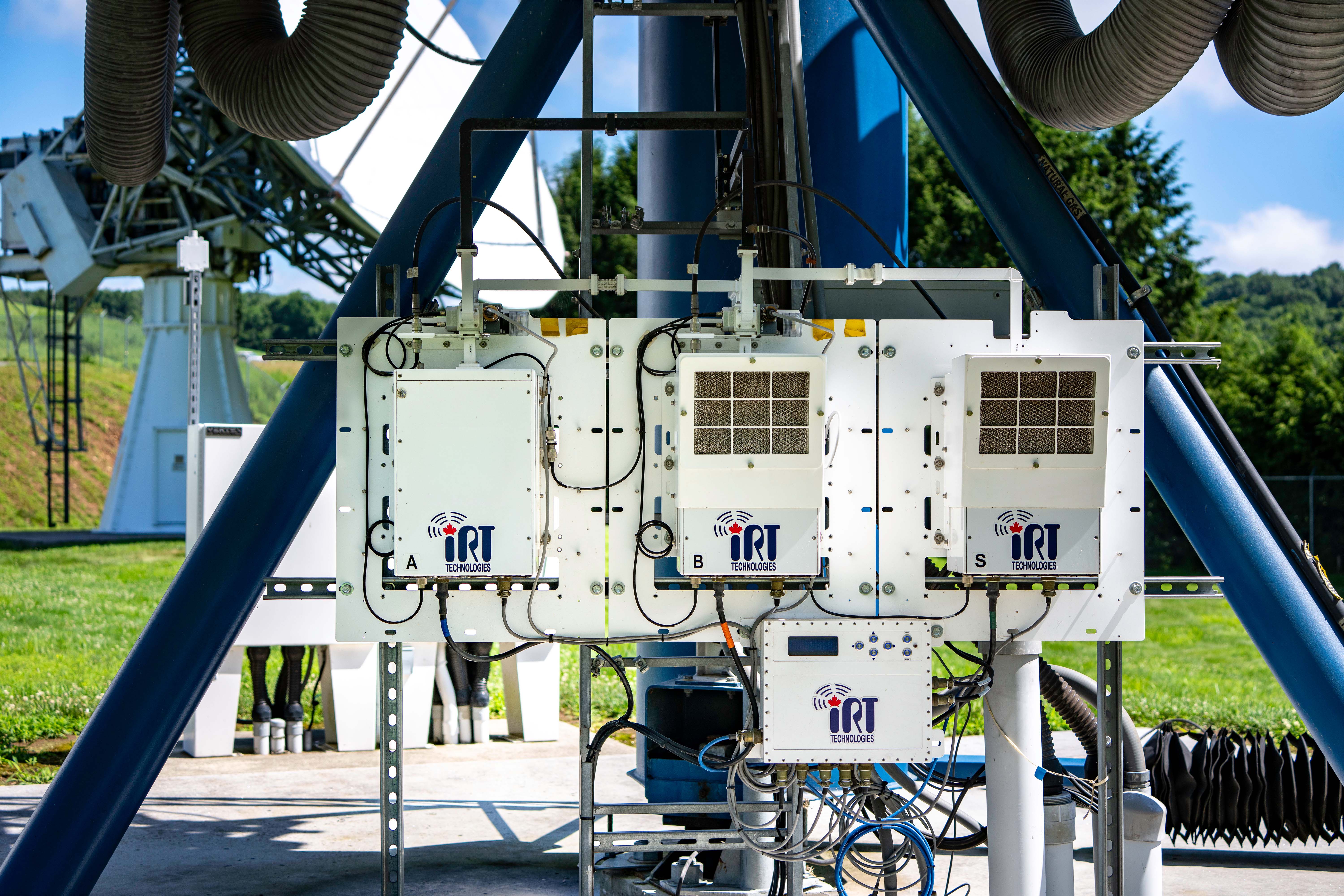 IRT Technologies amplifiers in situ on an antenna hub